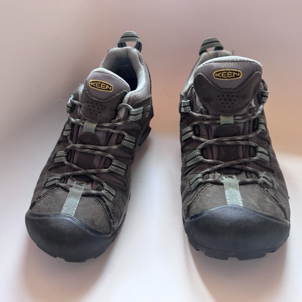 KEEN Hiking Shoes Targhee II Waterproof Low Trail Gray Blue Sz 9 Outdoor Camping